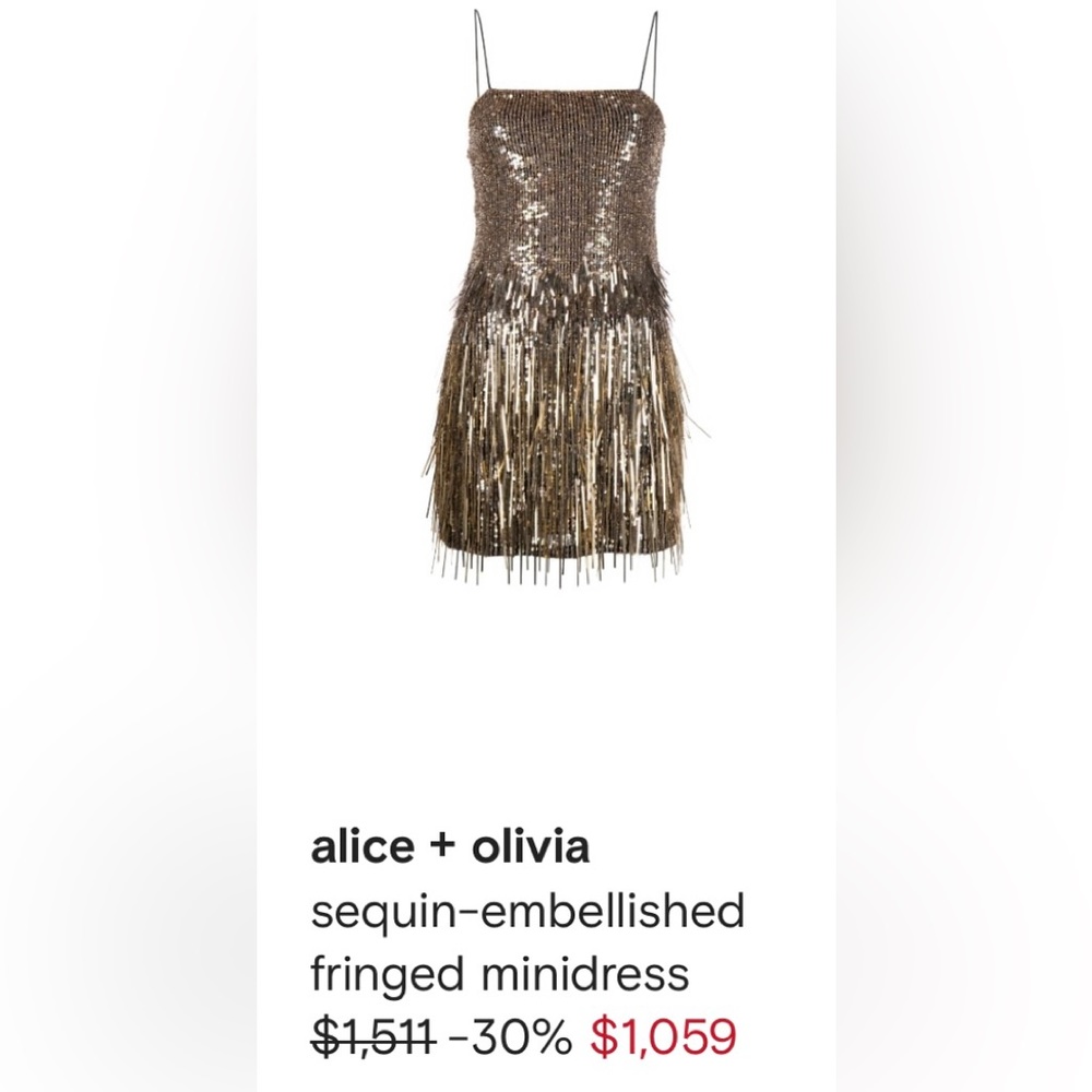 Alice + Olivia Fifi Embellished Sequin Fringe Dress - Picture 2 of 15